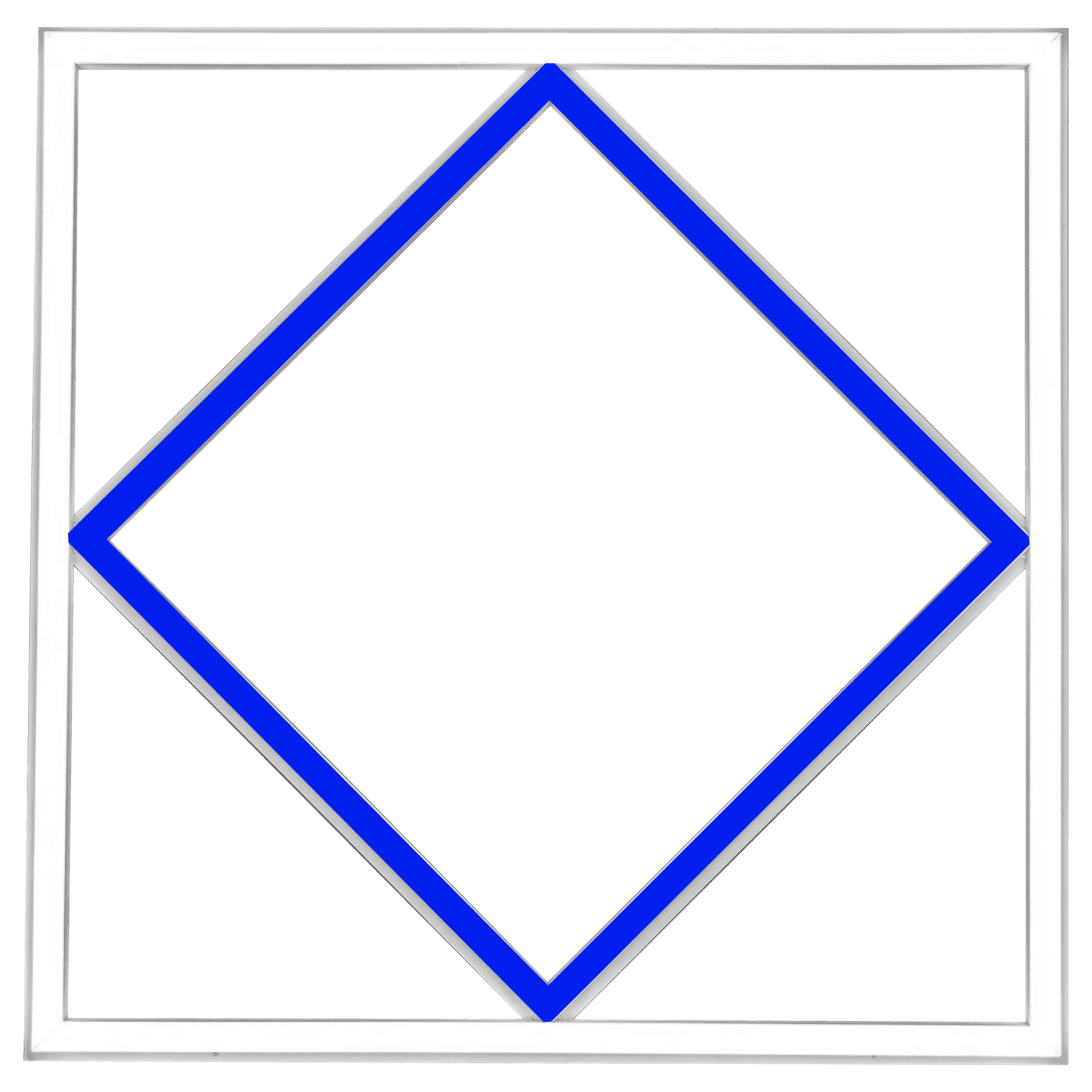 Ultra Bright Diamond Shape LED Ceiling Panel Light - Blue + Coolwhite 600 x 600mm