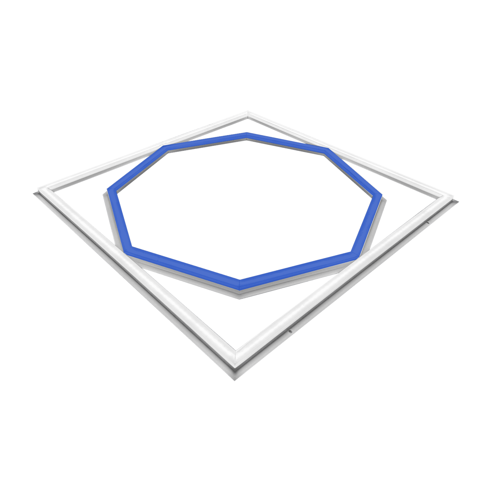 Ultra Bright Octagon Shape LED Ceiling Panel Light – Blue + Coolwhite 600 x 600mm