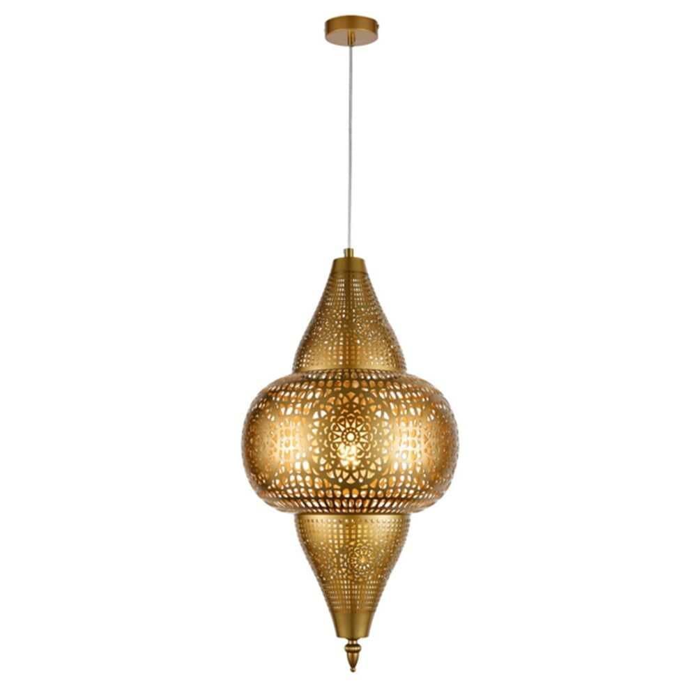 Small Turkish Moroccan Antique Gold Pendant Light TUR002