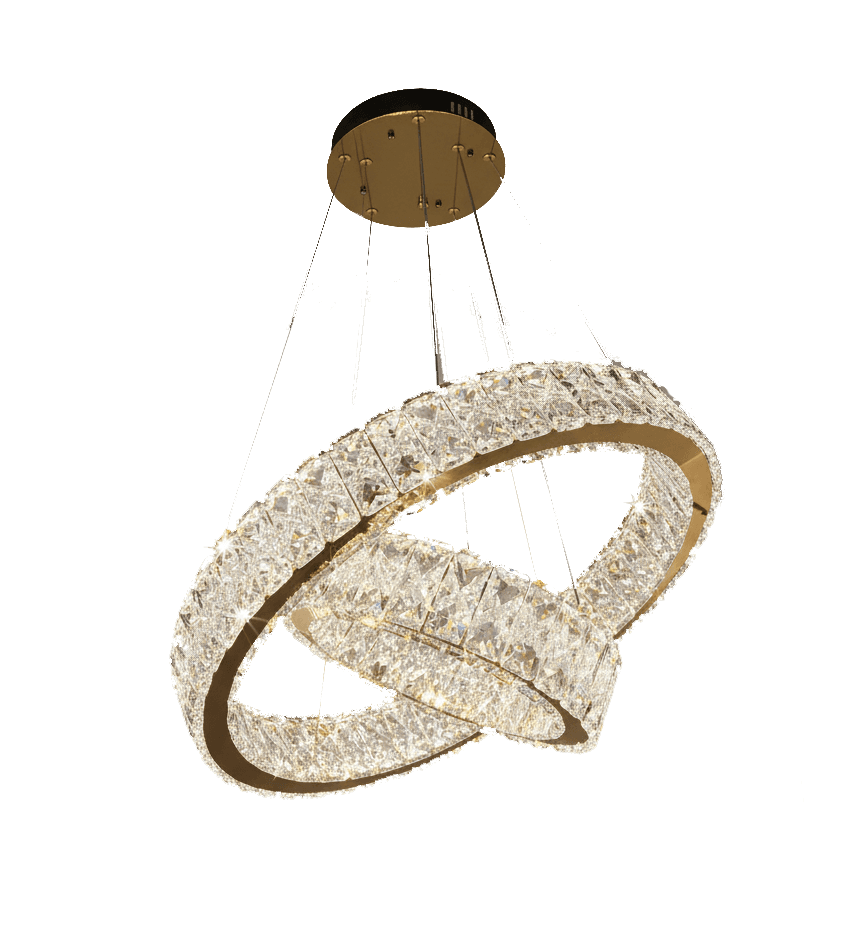 Double Interlocking Ring Crystal Chandelier CH59