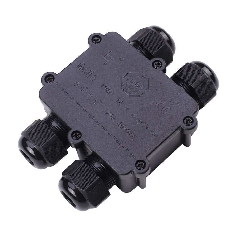 Cable Wire Junction box connector - 4 way H shape -Rubber & connectors included