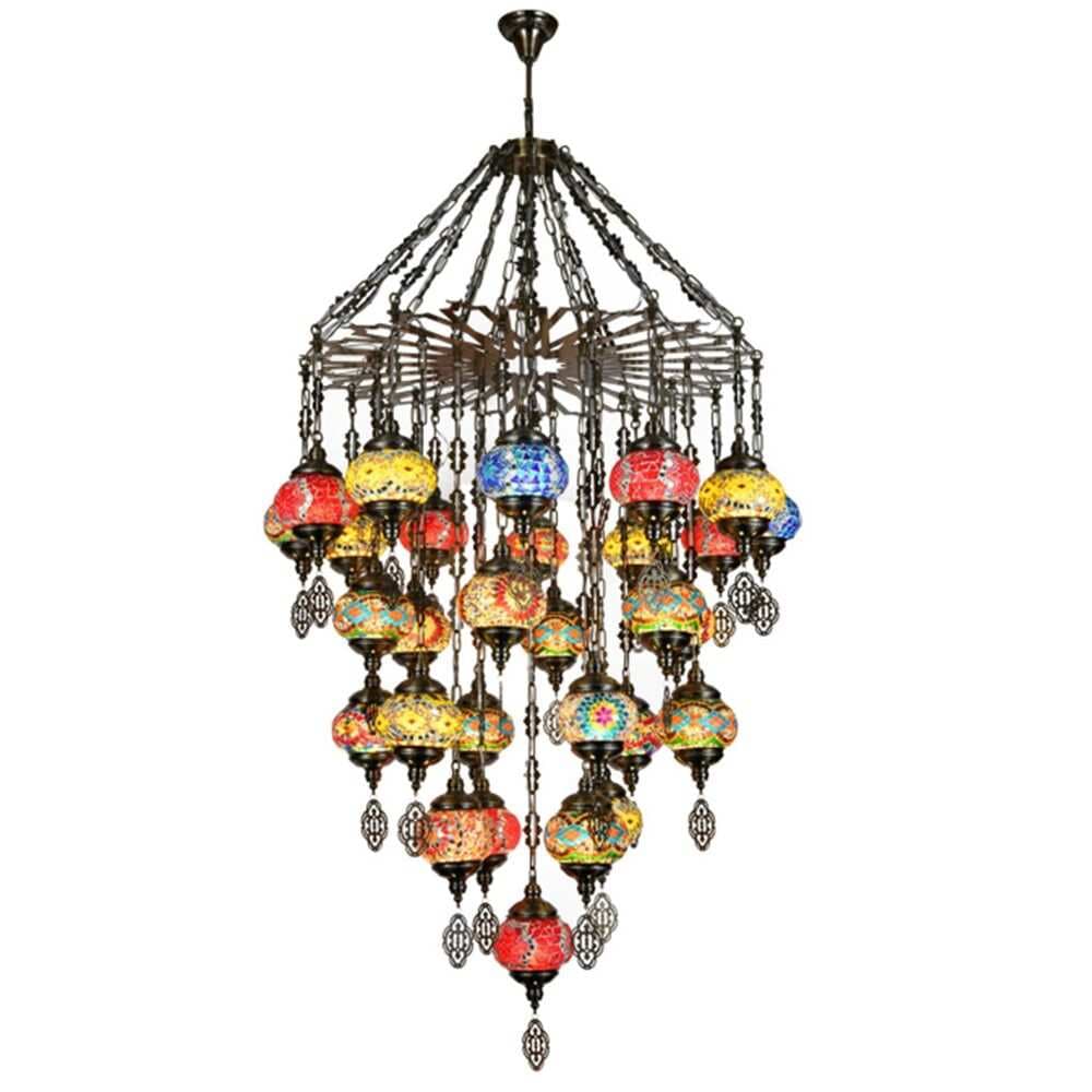 Turkish Moroccan Mosaic 29 Light Pendant Chandelier TUR008/29