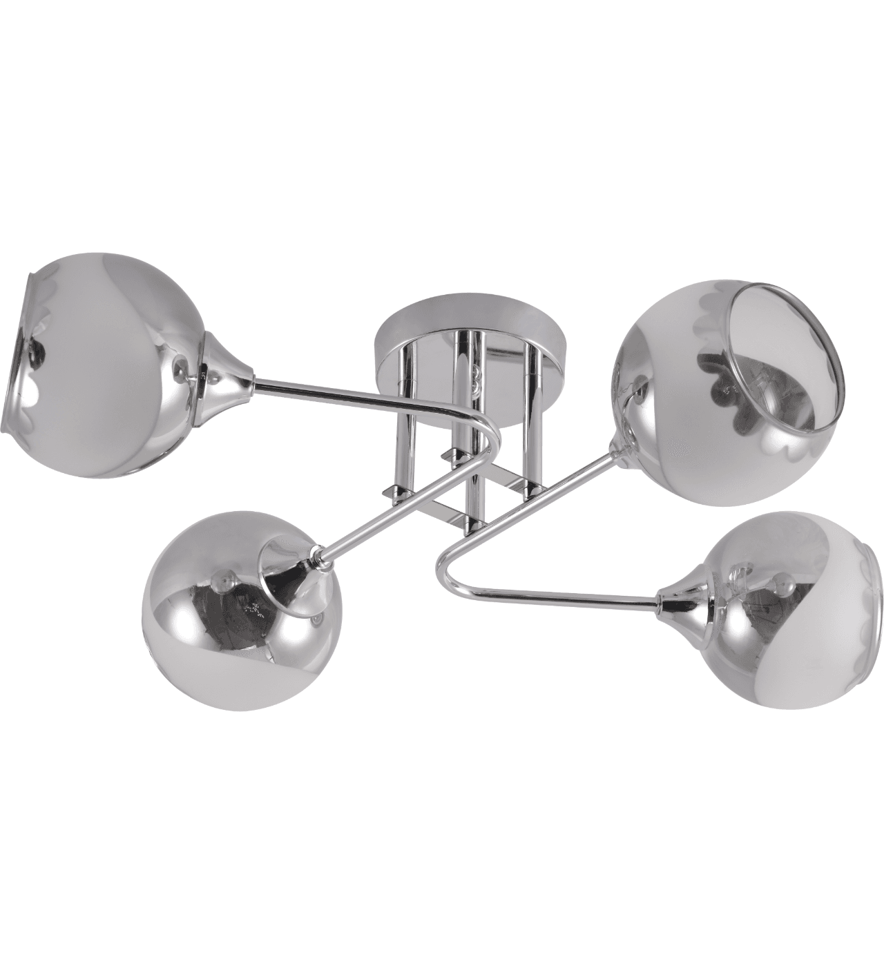 Modern Chrome 4-Light Glass Globe Semi-Flush Ceiling Light CP248/4C