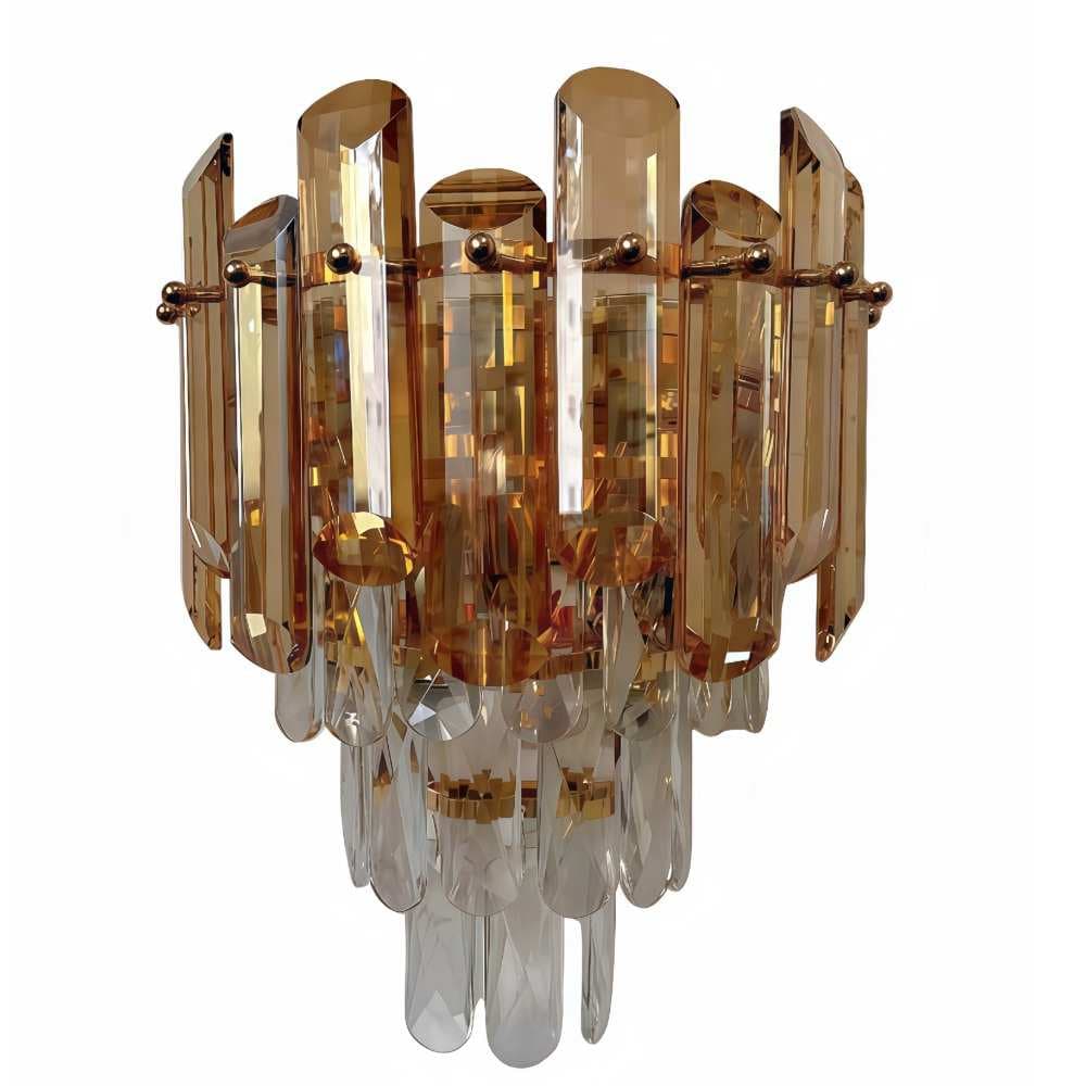 Elegant French Gold Amber Crystal Wall Light CH266/3G-WALL