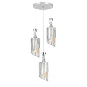 3 Large Silver Ceiling Pendant Lights CP104