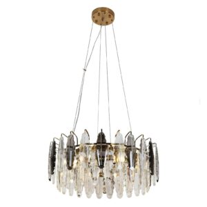 Round Gold Crystal Leaf Ceiling Chandelier CH09