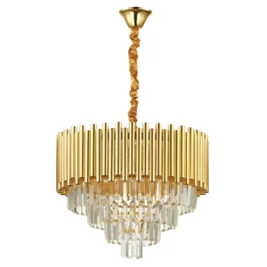 Aluminium Gold Finished Hanging Crystal Light CH235/20G