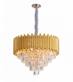 Aluminium Gold Finish Hanging Crystal Chandelier - CH235/10G