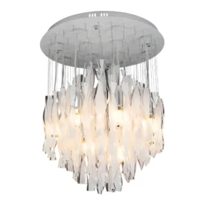 Chrome Base White Spiral Chandelier CH256/12C