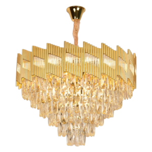 Luxurious Gold Round Crystal Chandelier CH43