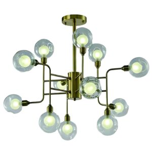 Luxury Multi Branch Brass & Clear Glass Chandelier  - CP38