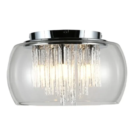 Curved Glass Shade Flush Ceiling Light - CP49