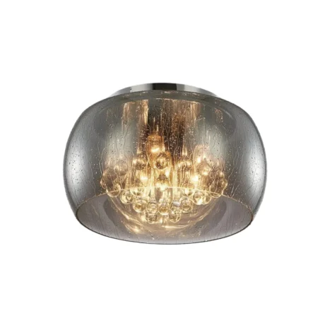 Smoke Glass With Rain Drop Ceiling Flush Light - CP51