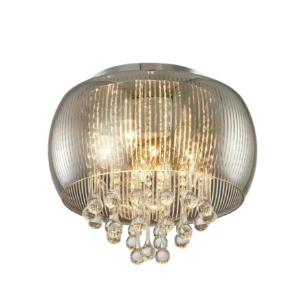 Smoke Zebra Shade Glass Ceiling Semi Flush Light - CP52