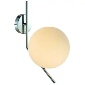 Luxury Chrome Wall Light In White Glass - CP23