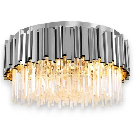 Flush Modern Chrome Crystal Chandelier CH236