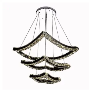 Hanging 3 Layered Square Crystal Chandelier CH42