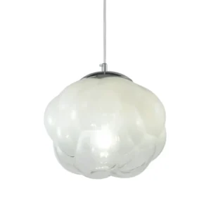 Opal White & Clear Glass Pendant Light - CP14