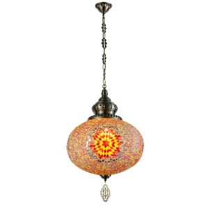 Turkish Moroccan Red & Yellow Star Mosaic Pendant Light TUR006-D