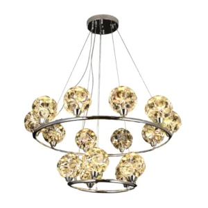 Modern Hanging Crystal Chrome Chandelier - CH262/15C- 800