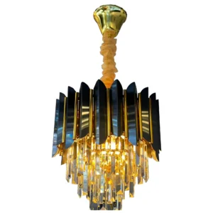 Tiered Crystal Black & Gold Chandelier CH249/5BG-310