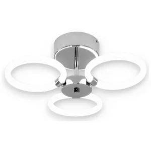 Modern Flush 3 Ring Chrome Chandelier CP129